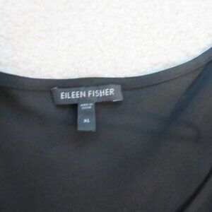 EILEEN FISHER 100% Silk Black Sleeveless Tank Tunic Top